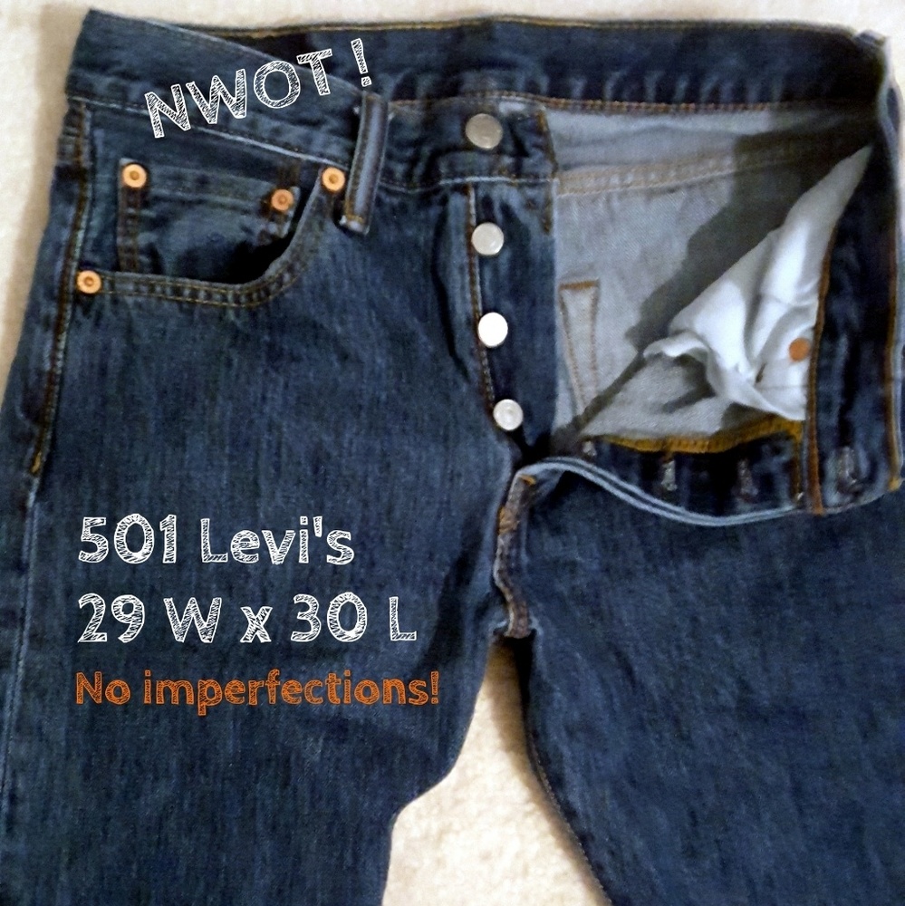 LEVI. 501 . 29W x 30L.  NEW